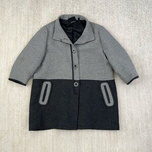 Carlisle Gray Wool Silk Pea Coat 18
